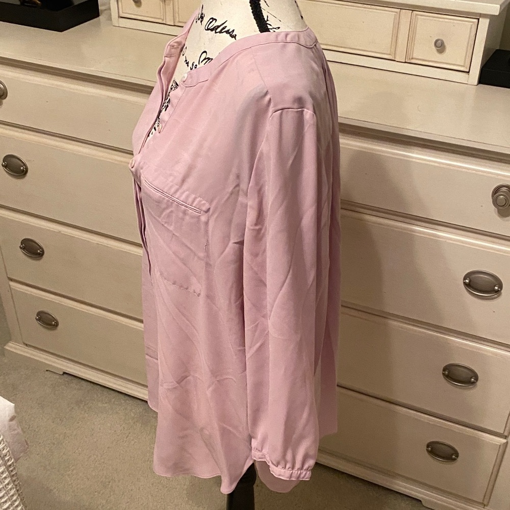 NYDJ Soft Pink Button-Front Blouse - Picture 4 of 5